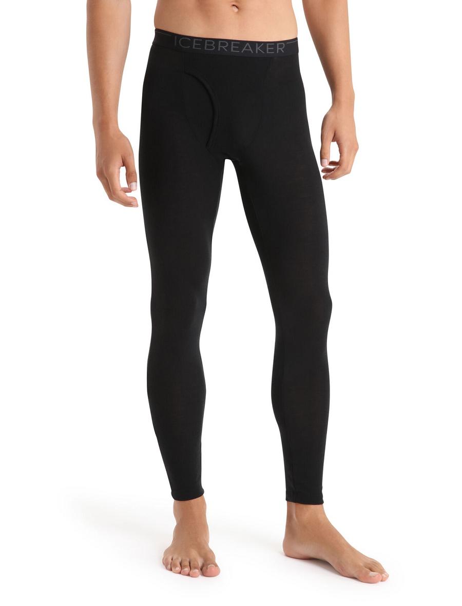 Icebreaker Merino 175 Everyday Thermal Leggings With Fly Miesten Base Layers Mustat | FI 1400ZUTG